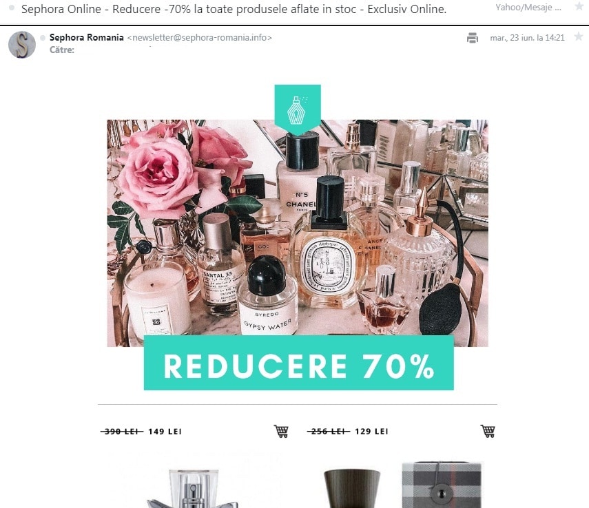 sephora email fake